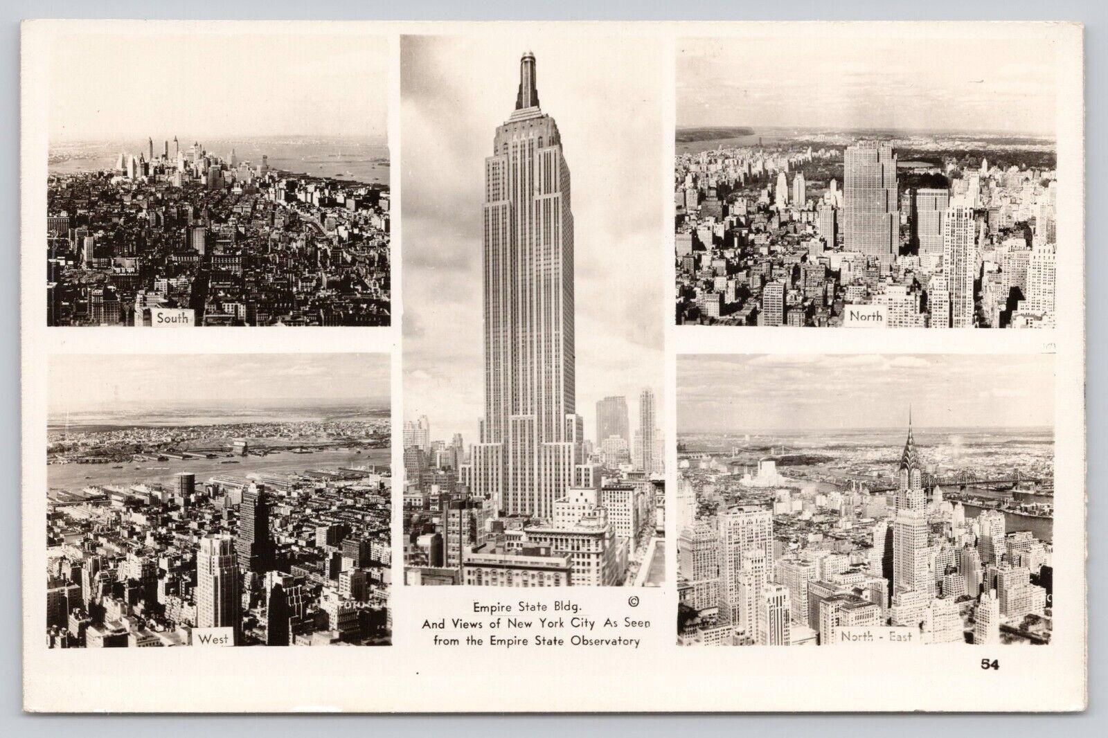RPPC Views NYC from Empire State Building  New York NY Postcard UNP  *a6