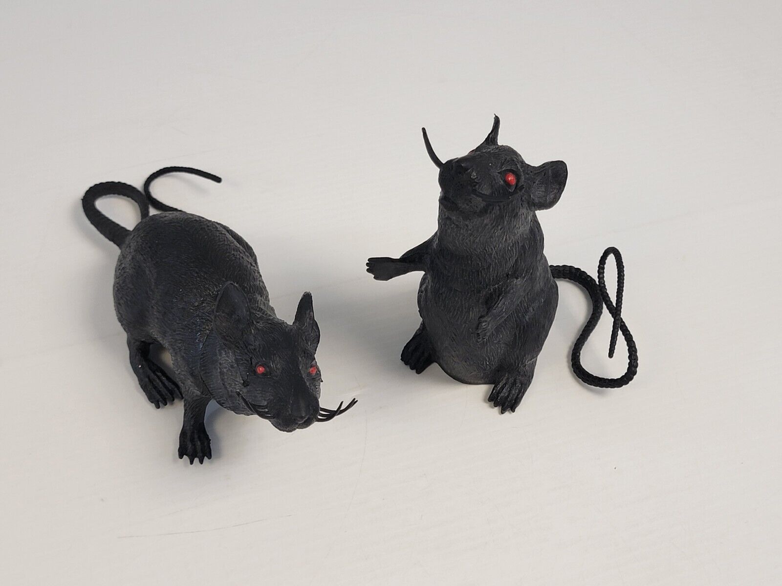 Squeaky Black Rats Halloween Decoration Creepy Realistic Greenbrier Vintage Toy