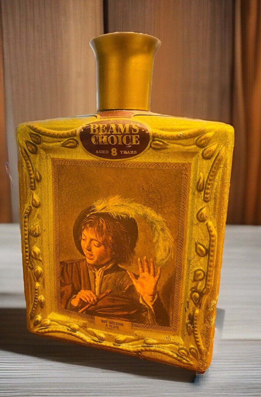 Vintage Beams Decanter Boy Holding A Flute Whiskey Frans Hals Bottle EMPTY