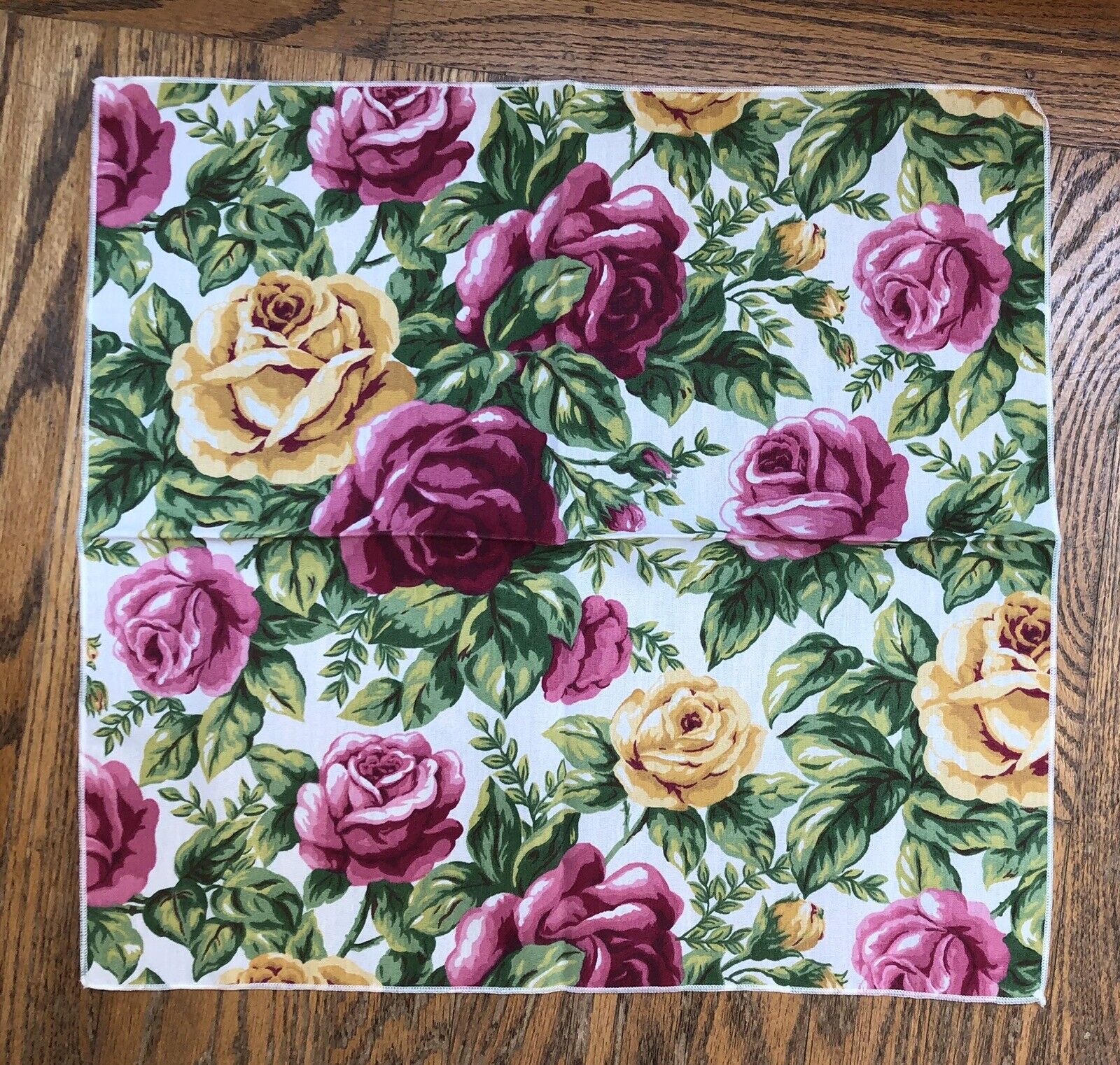 Vintage Royal Albert Old Country Roses Fabric Napkins 16” square - ten available