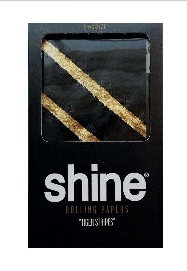 NEW Shine Tiger Stripes 1 Sheet Pack 24K 24 Karat Gold Rolling Paper King Size