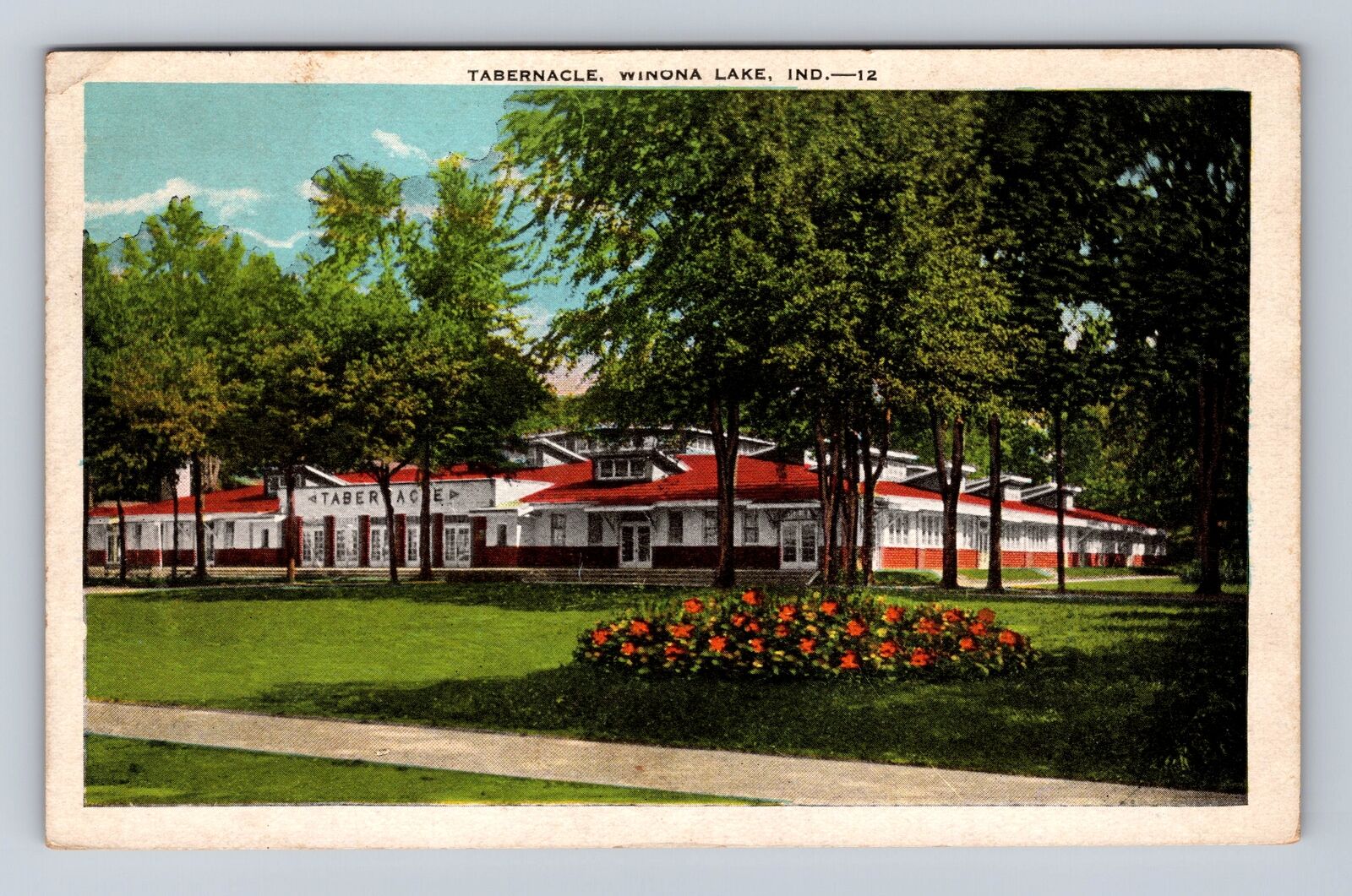 Winona Lake IN-Indiana, Tabernacle, Antique, Vintage c1932 Souvenir Postcard