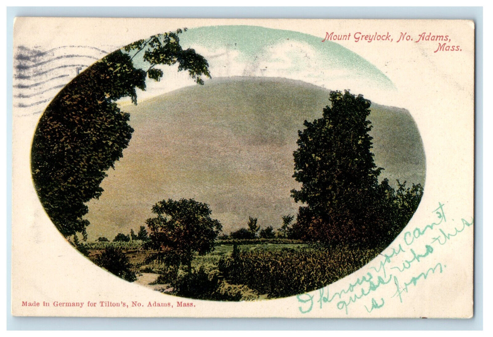 1905 Mount Greylock North Adams MA Troy NY Lansinoburg STA PMC Postcard