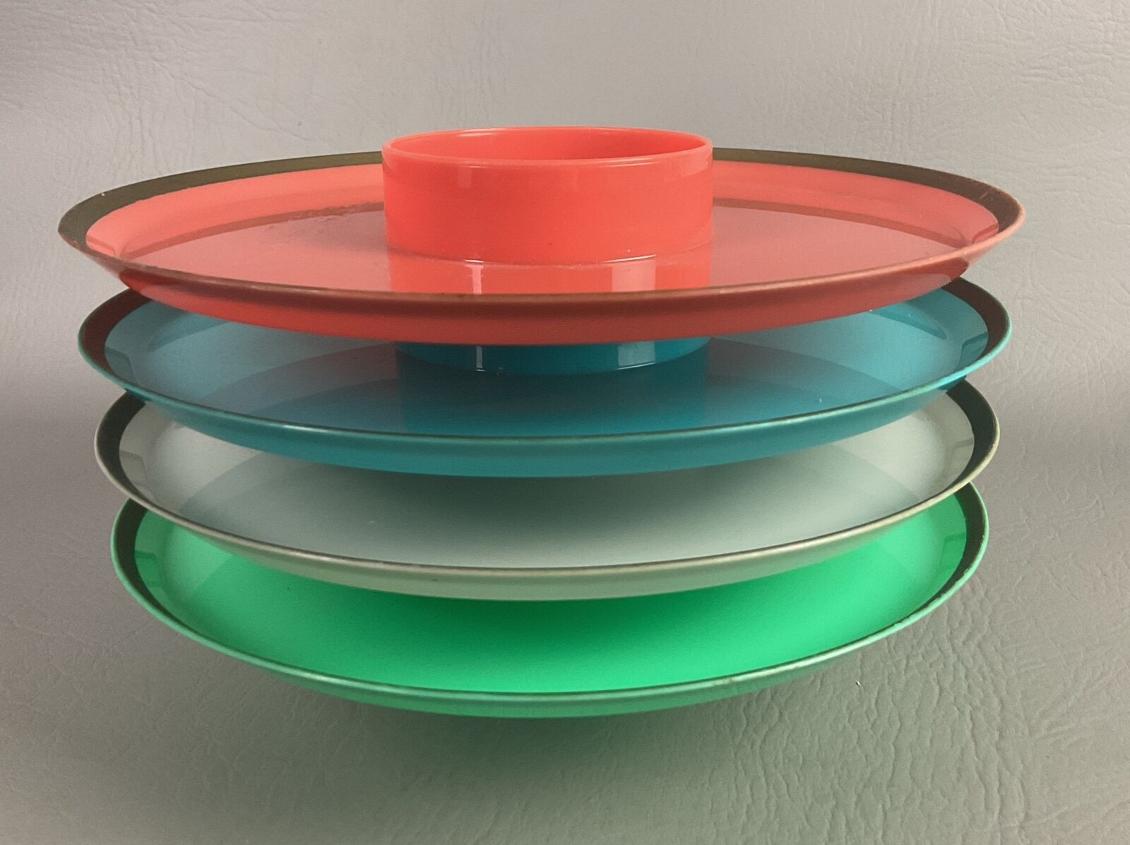 Vintage Hi-Snack Party Plates Serv-Rite Set Of 4 colorful lot 1950s