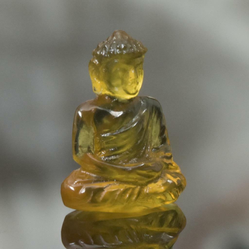 Sculpture of the Buddha Natural Yellow Mexican Fire Opal Gemstone Carving 2.95ct