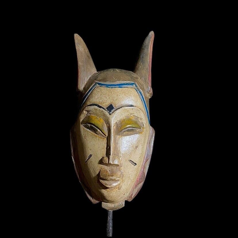 Wood Carved Yaure Guro Mask Liberia mask Home Décor mask vintage-8580