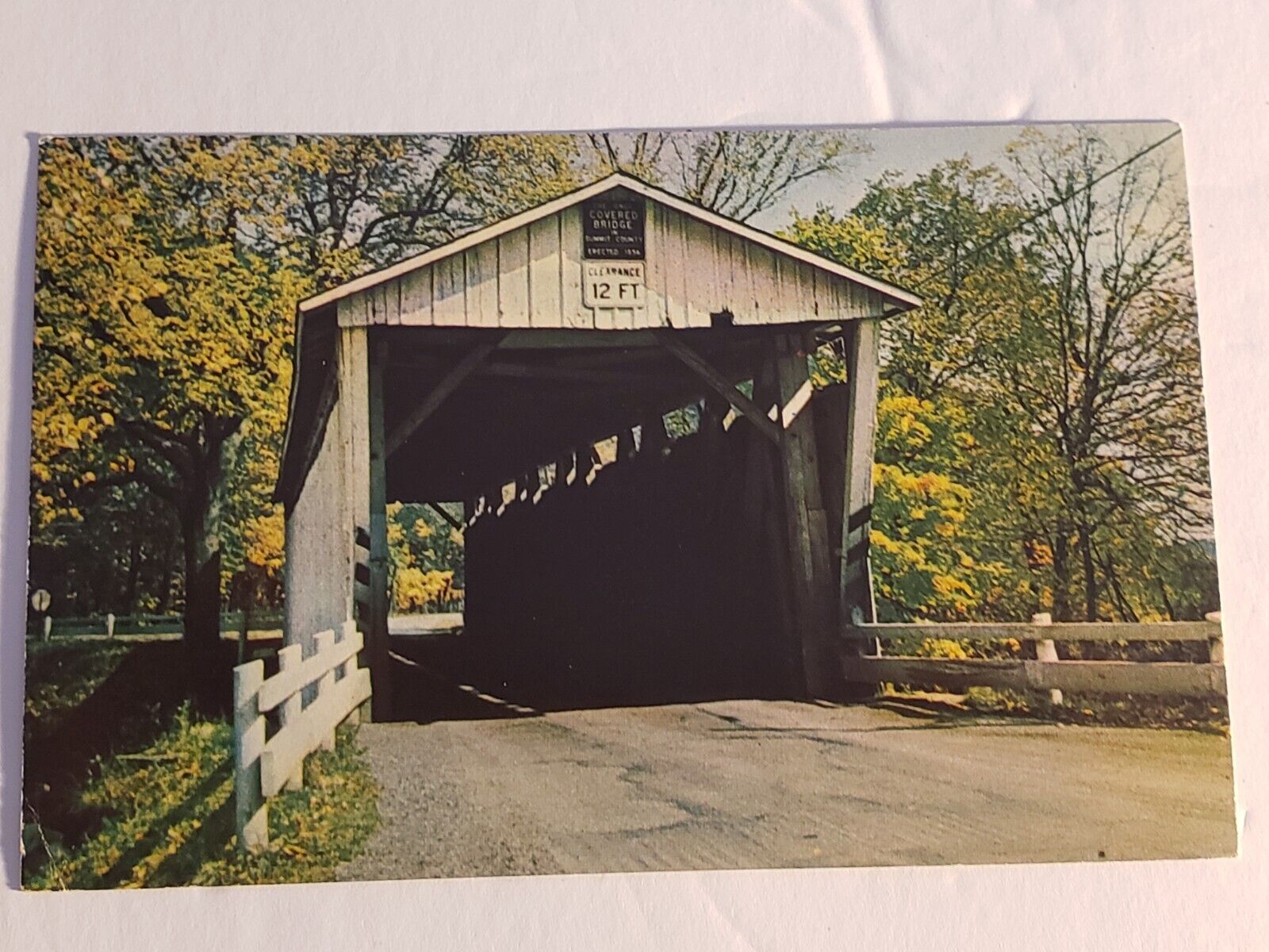 Everett Road Covered Bridge Boston Township Summit County Ohio Postcard #102