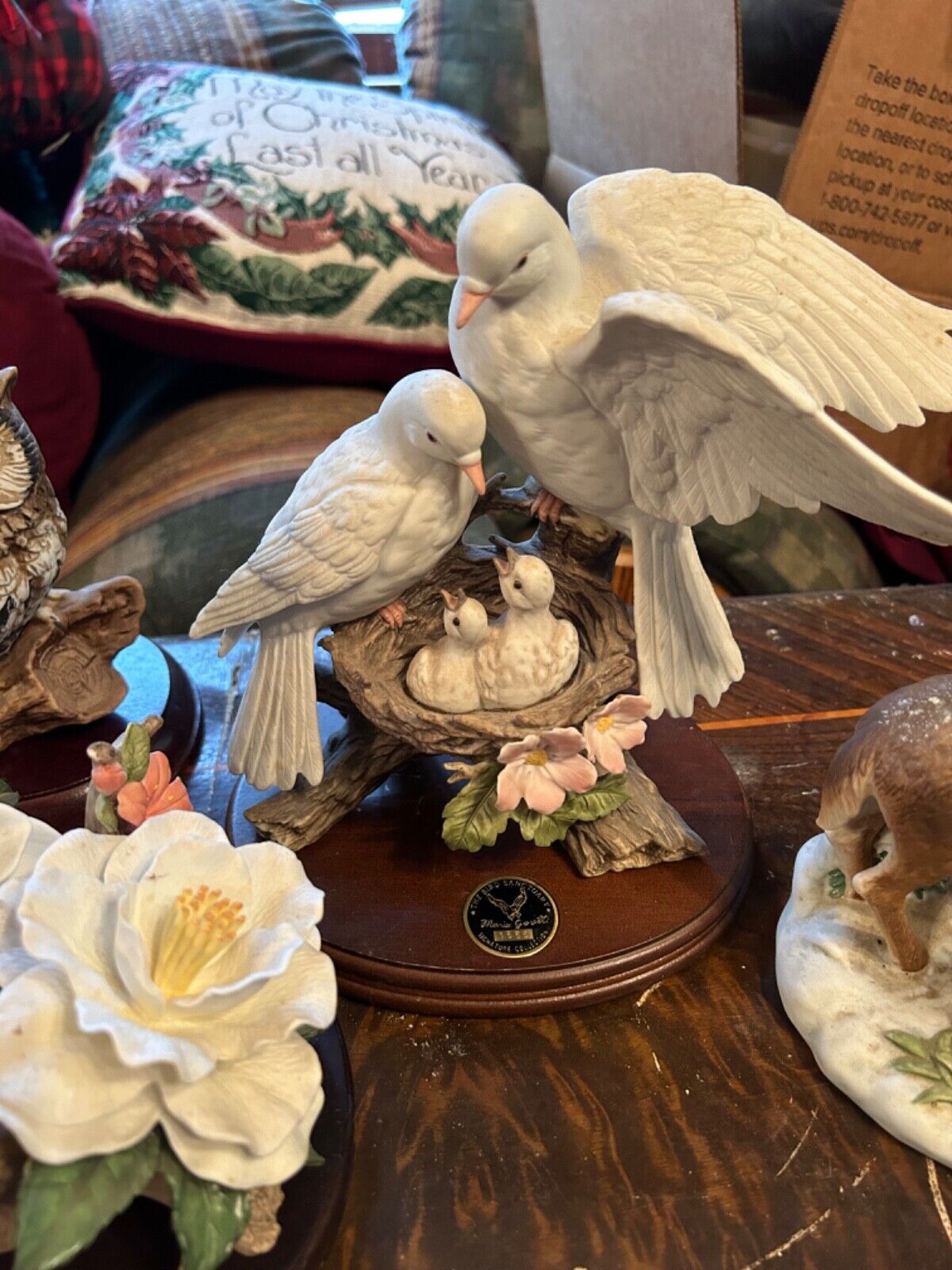 home interior figurines homco masterpiece white birds