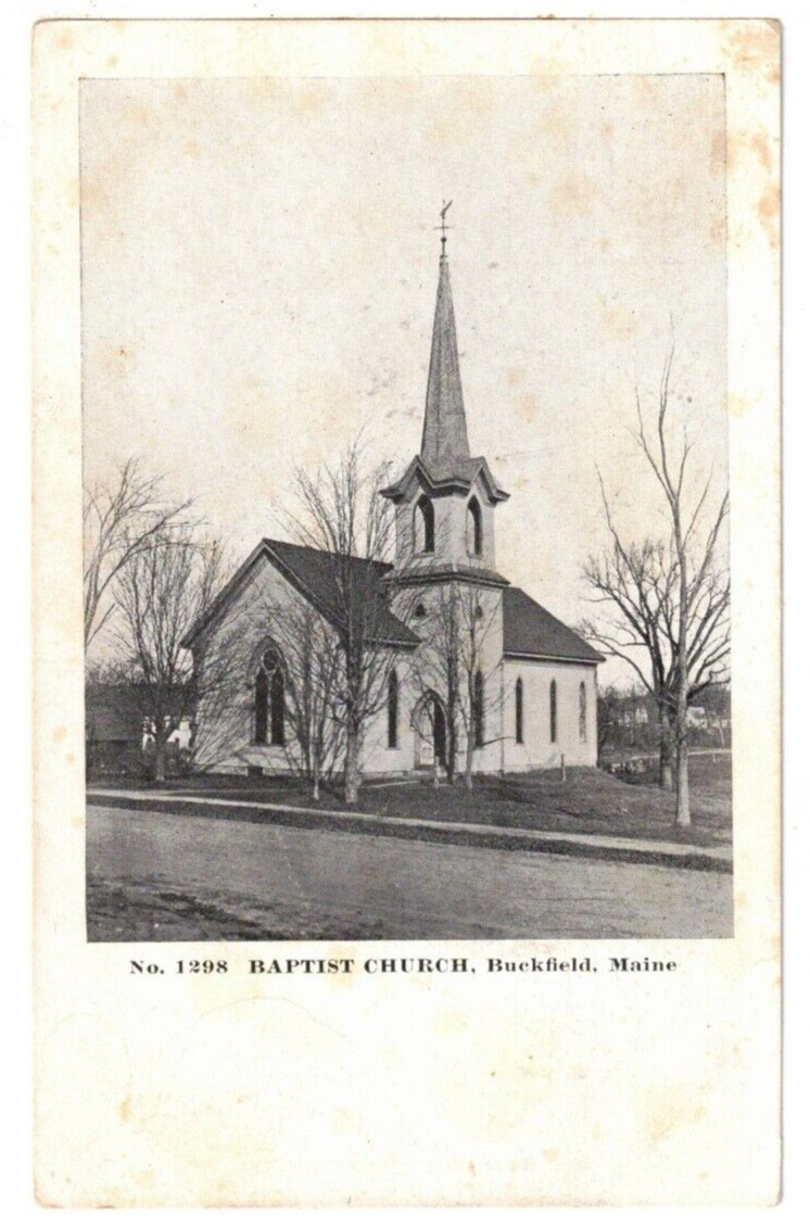 c1905 UDB PC: Street View of Baptist Church – Buckfield, Maine