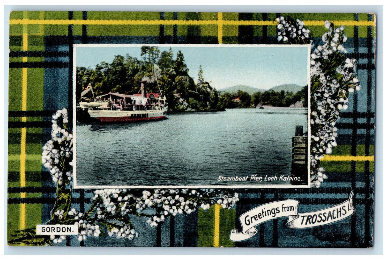 Greetings From Trossachs Scotland UK, Steamboat Pier Loch Katrine Postcard