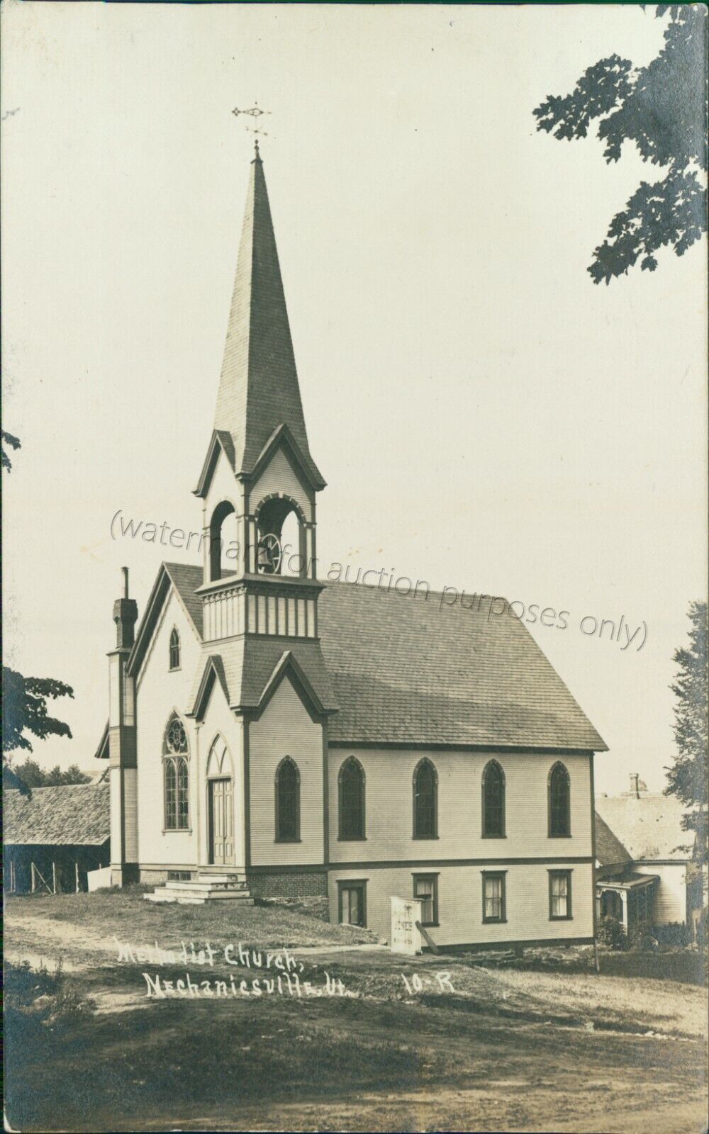 Mechanicsville, VT - Methodist Church 1910 RPPC - Vintage Vermont photo Postcard