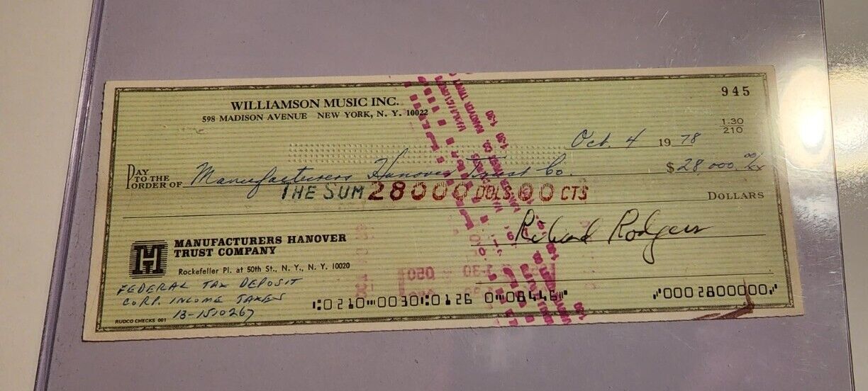 Richard Rodgers Signed Autograph PSA DNA Auto Check Musical Composer Hammerstein
