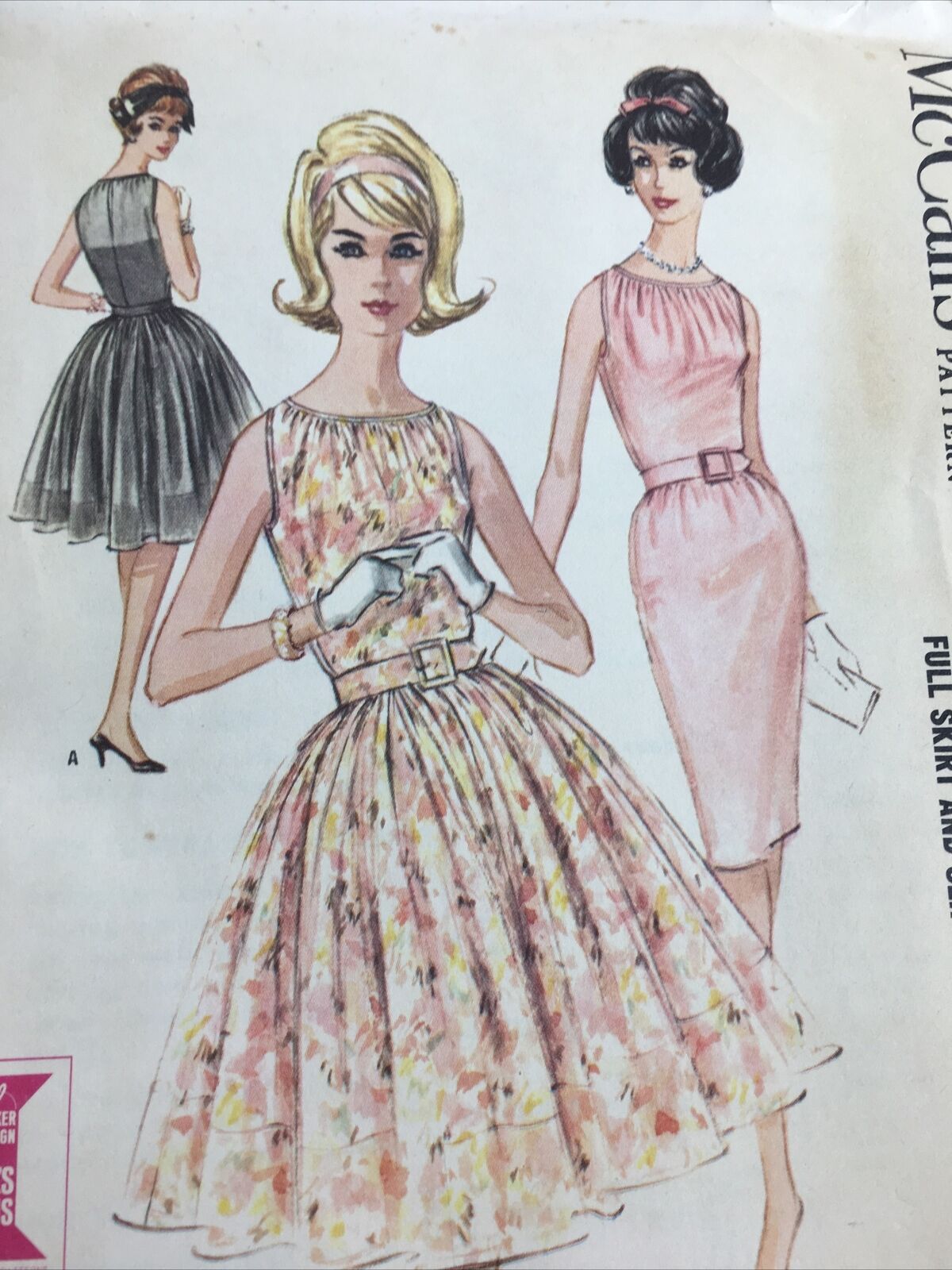 1963 McCalls 6765 Vintage Sewing Pattern Womens Dress Skirt Slip Size 14 Bust 34