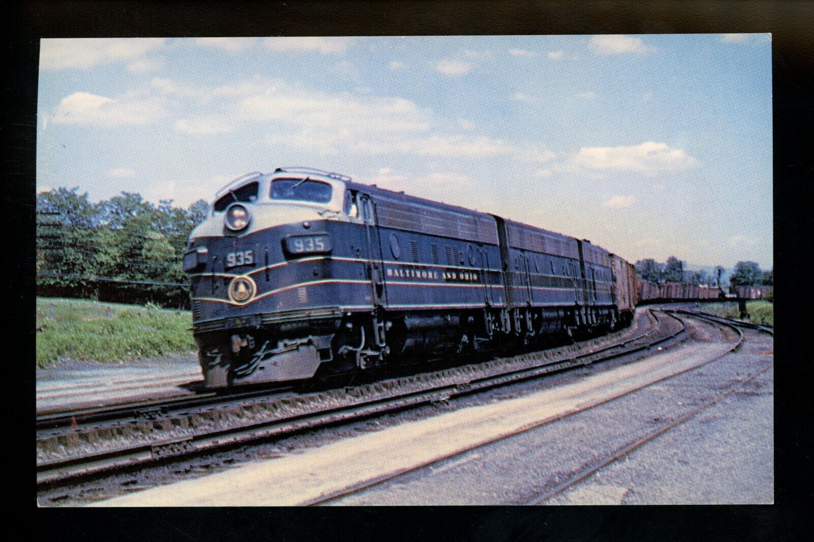Train Railroad postcard Baltimore & Ohio Rail 1955 Shenandoah Jct Virginia MJ333