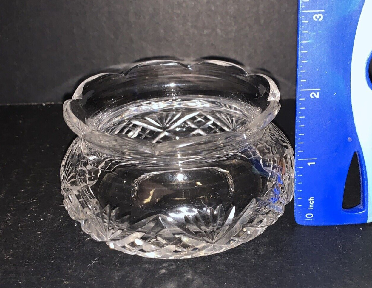 Antique Signed Hawkes Small Cut Glass DRESSER JAR POWDER JAR VANITY JAR