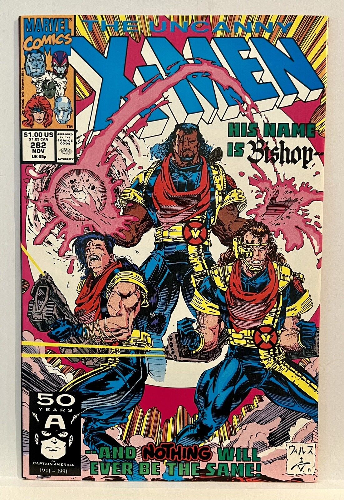 The Uncanny X-Men #282, Marvel 1991, 1st Bishop, VF+ to NM-, Nice Book
