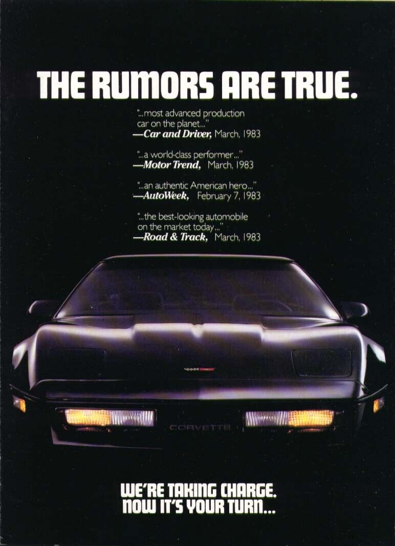 The rumors are true. Corvette ad 1983