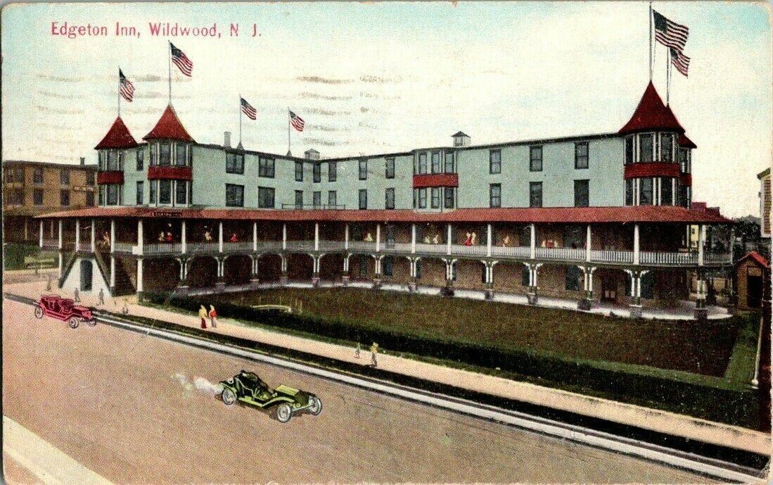 1910. EDGETON INN, WILDWOOD, NJ POSTCARD DB7