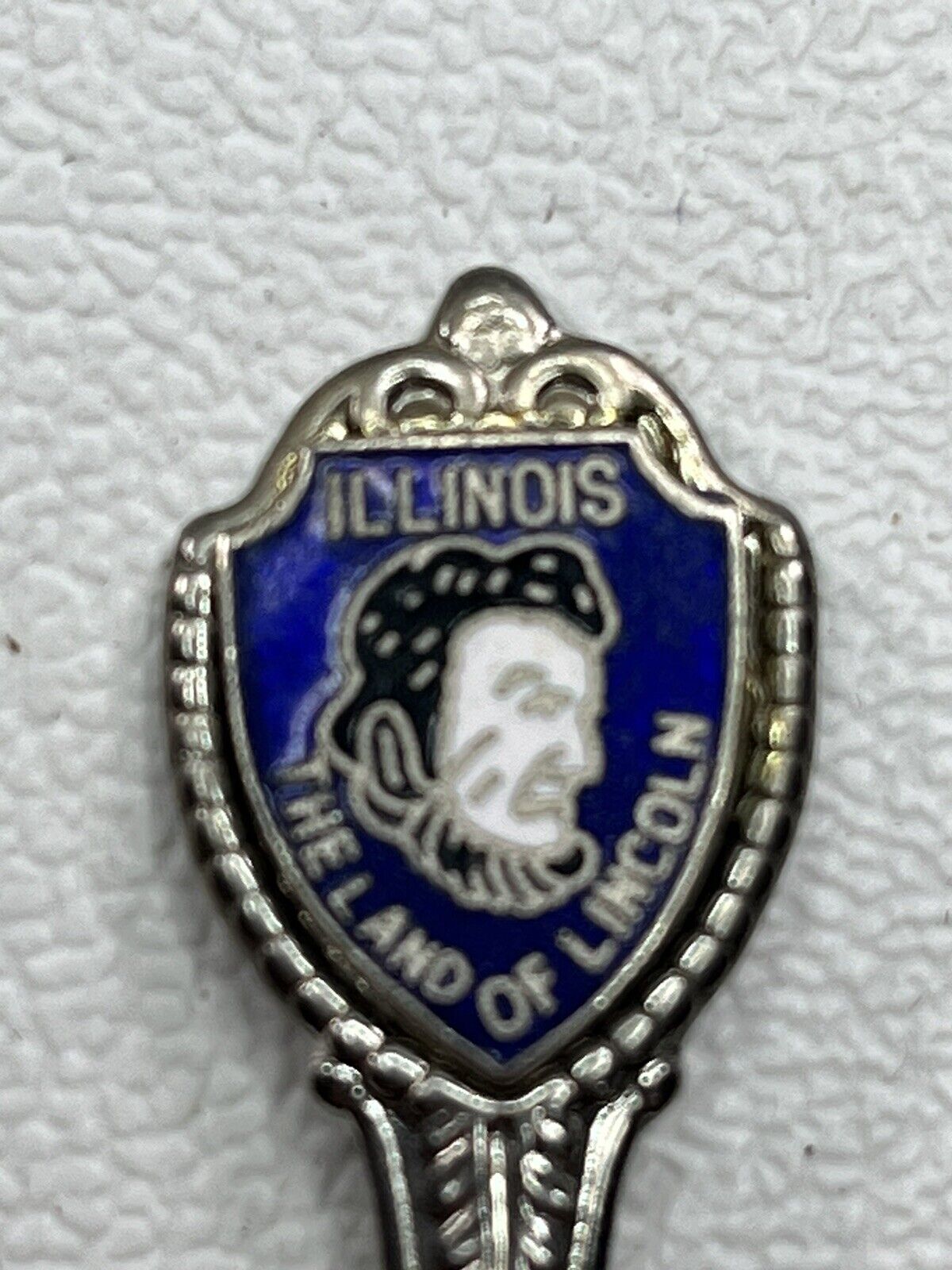 Vtg ILLINOIS LAND OF LINCOLN STATE Souvenir Collectible Spoon T024
