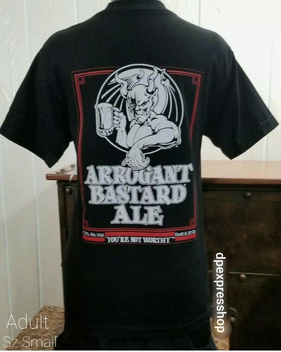 Stone Brewing Co ARROGANT BASTARD ALE Logo Beer Black Adult T-Shirt Sz S NWT