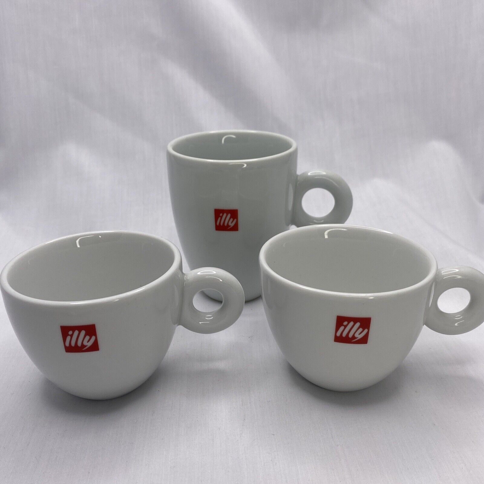 (2) ILLY ~ 6oz Cappuccino Cups & 1 8oz Coffee Cup~IPA~ SPAL Porcelain ~ Portugal