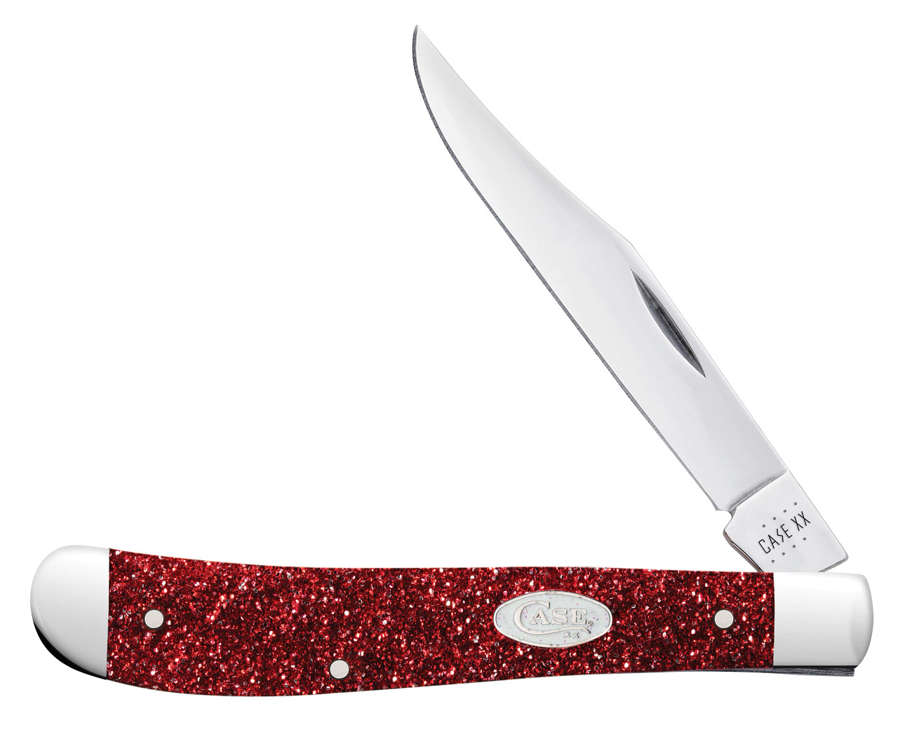 Case xx Knives Red Ruby Stardust Slimline Trapper 67006 Stainless Pocket Knife