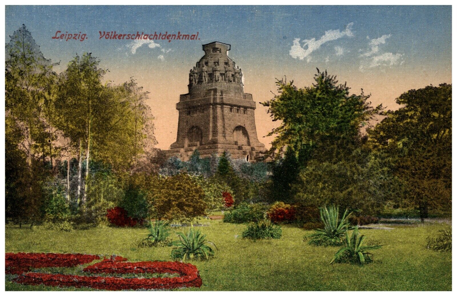 Leipzig Saxony Germany Volkerschlachtdenkmal Battle Of Nations Monument Postcard