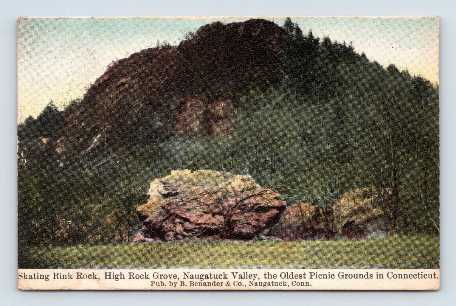 Skating Rink Rock Naugatuck Valley CT Benander Co DB Postcard N12