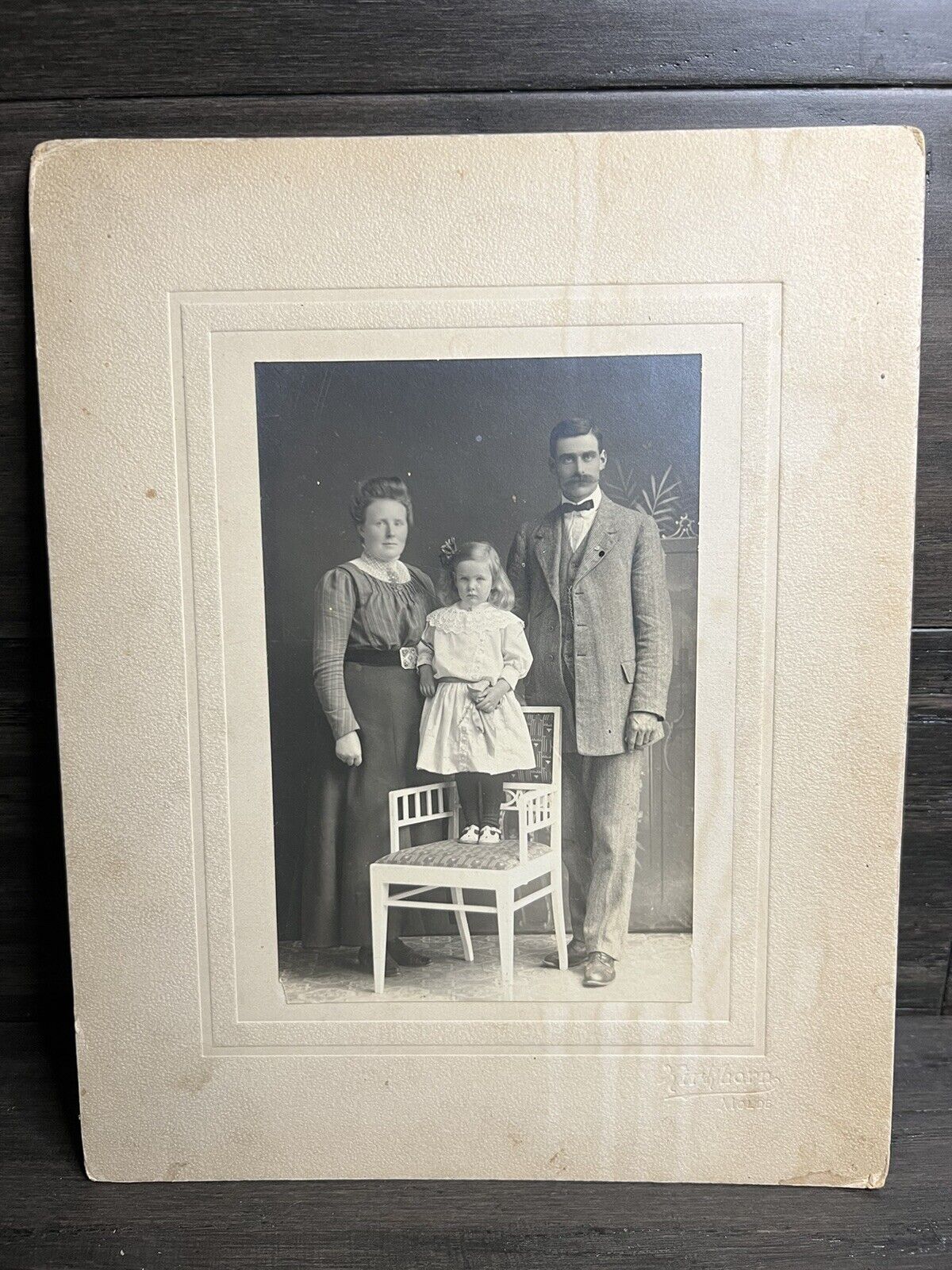 Cabinet Card, Photograph, Antique, Family, Man Woman Child