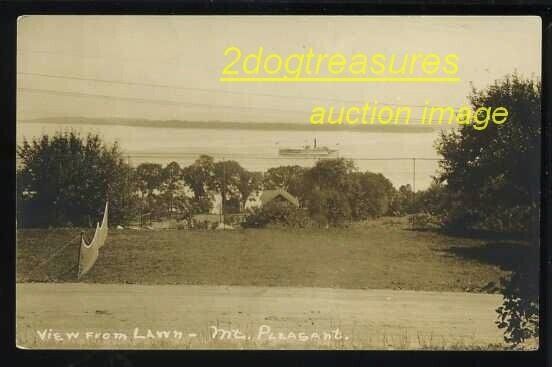 Rppc View Of Steamboat Steamer Riverboat From Lawn At Mt Pleasant Ny New York