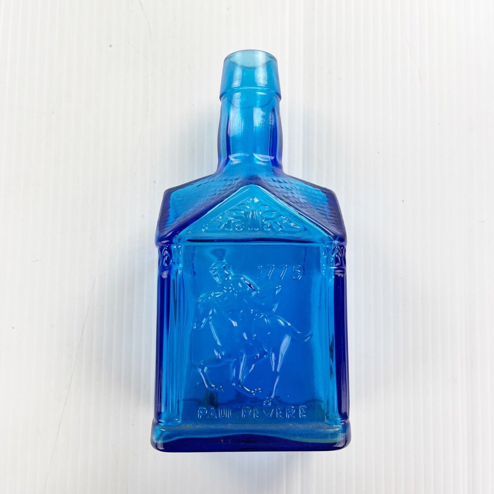 Vintage Wheaton Paul Revere NJ Clear Blue Bottle 8\