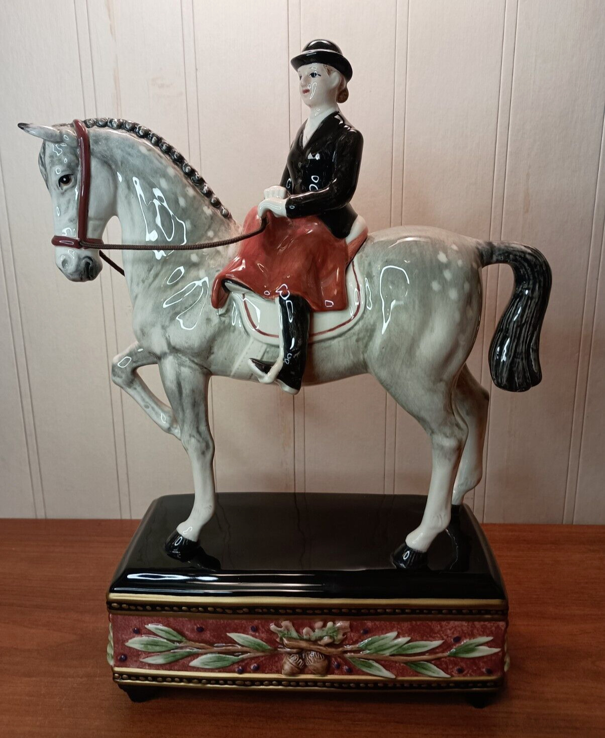 Fitz and Floyd Equestrian Female Rider Figure, Dressage, Horse Figurine 