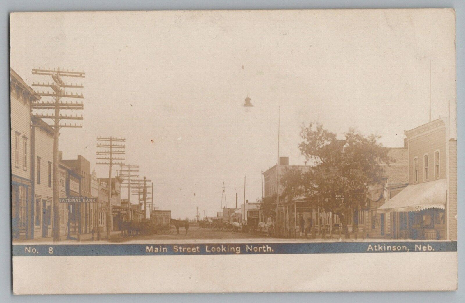 Atkinson Nebraska NE Main Street View North Real Photo Postcard RPPC 1905-09