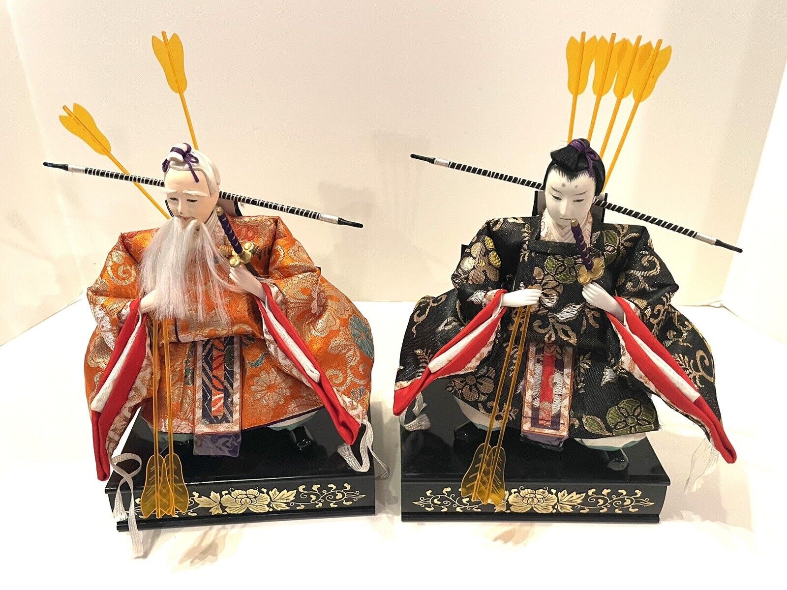 Pair of Vintage Japanese Hina Samurai Dolls