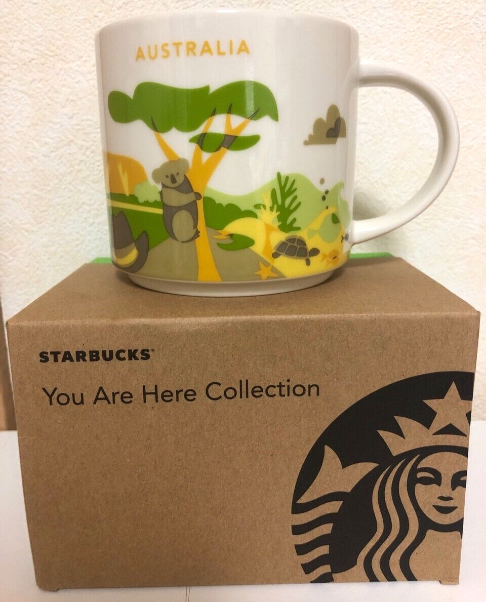 Australia Starbucks coffee Cup Mug 14oz You Are Here Collection YAH NEW With Box