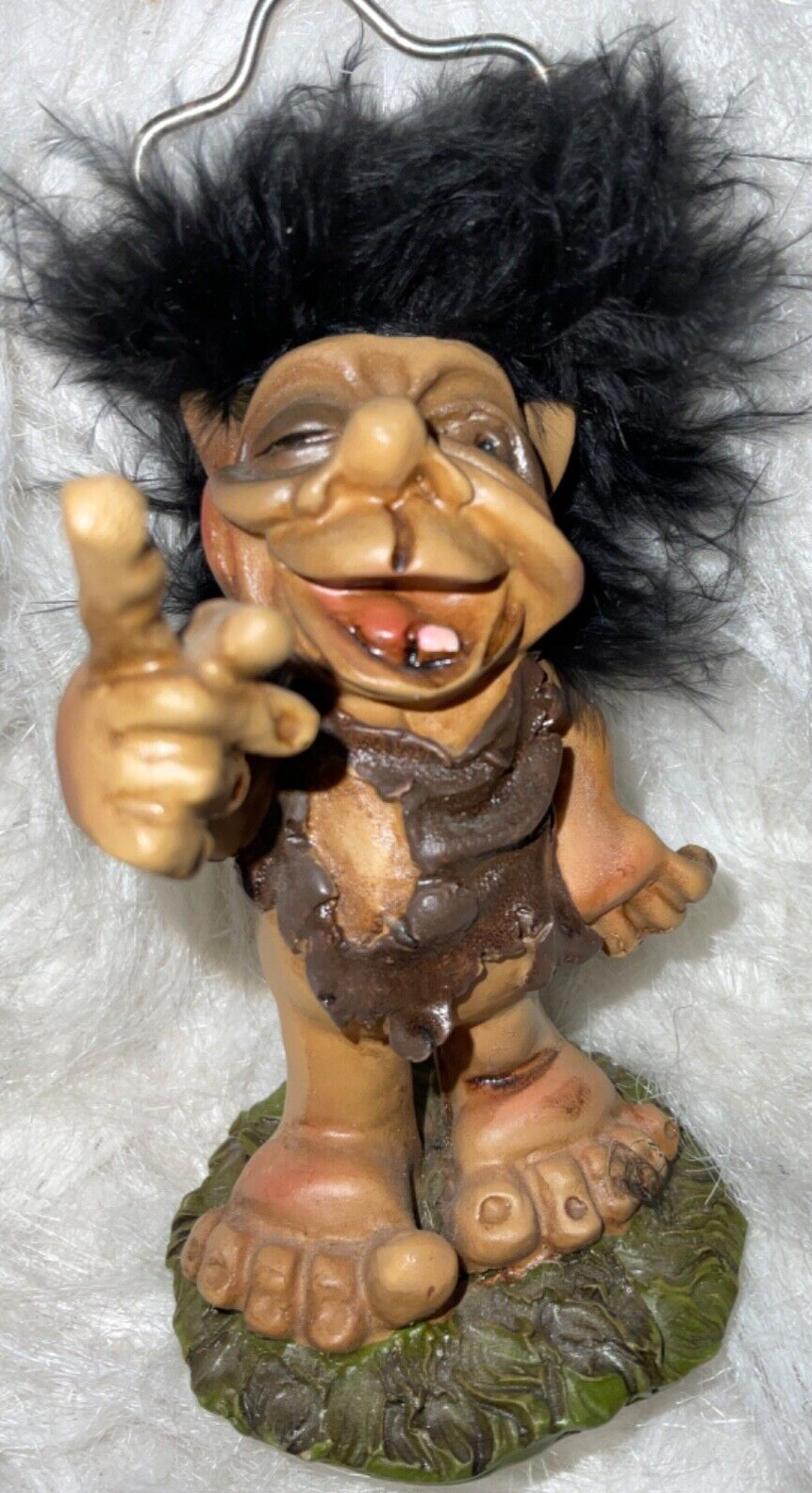 Collector Troll Doll Figurine Gnome Goblin NyForm? Place Card Holder 4” B3