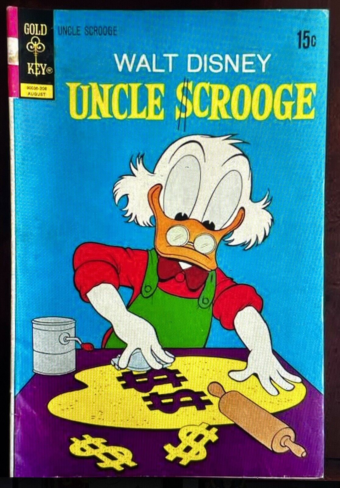 Vintage Golden Key Comics Book Walt Disney\'s Uncle Scrooge August 15 Cents