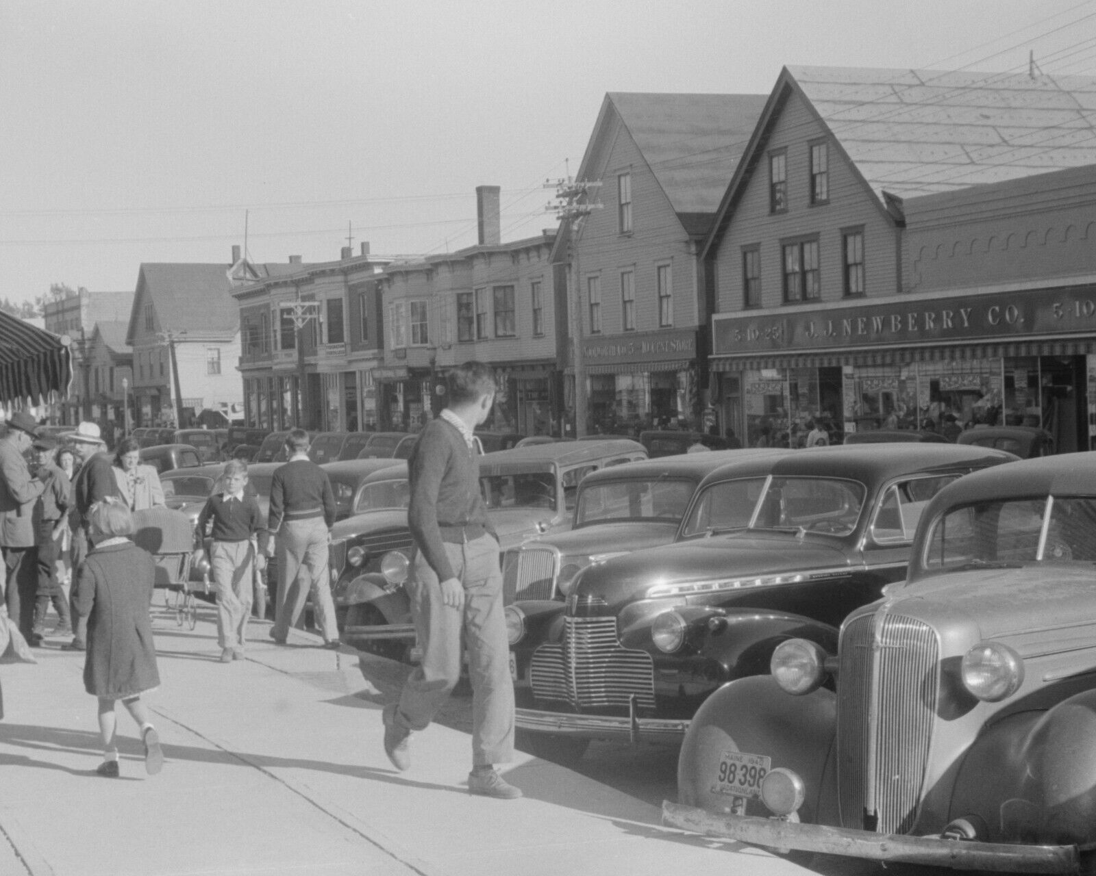 Caribou, Maine Main Street J.J Newberry Co. Vintage Old Photo 8.5 x 11 Reprints