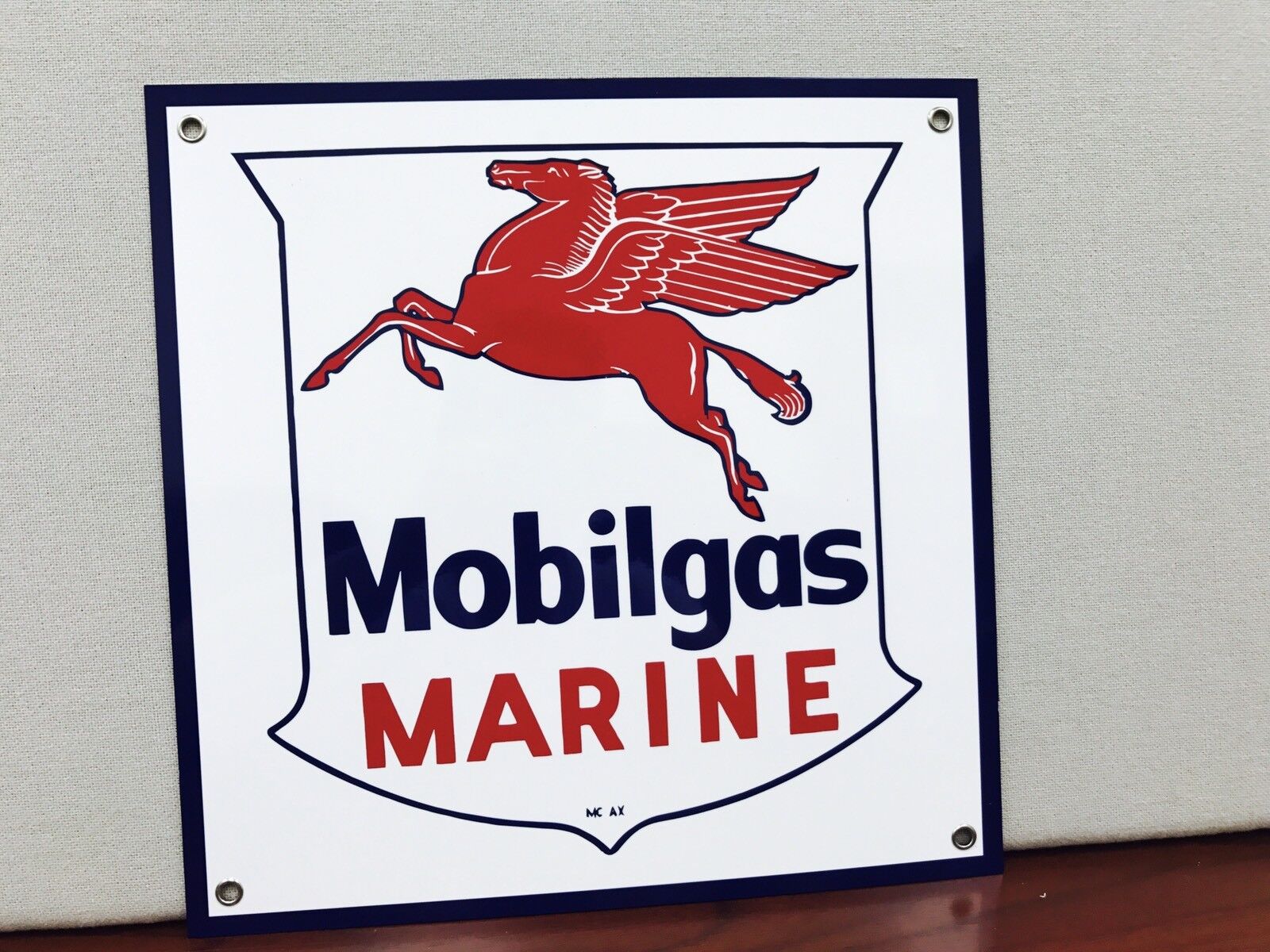 Mobilgas marine rare Mobil Gas pegasus oil gasoline vintage advertising sign