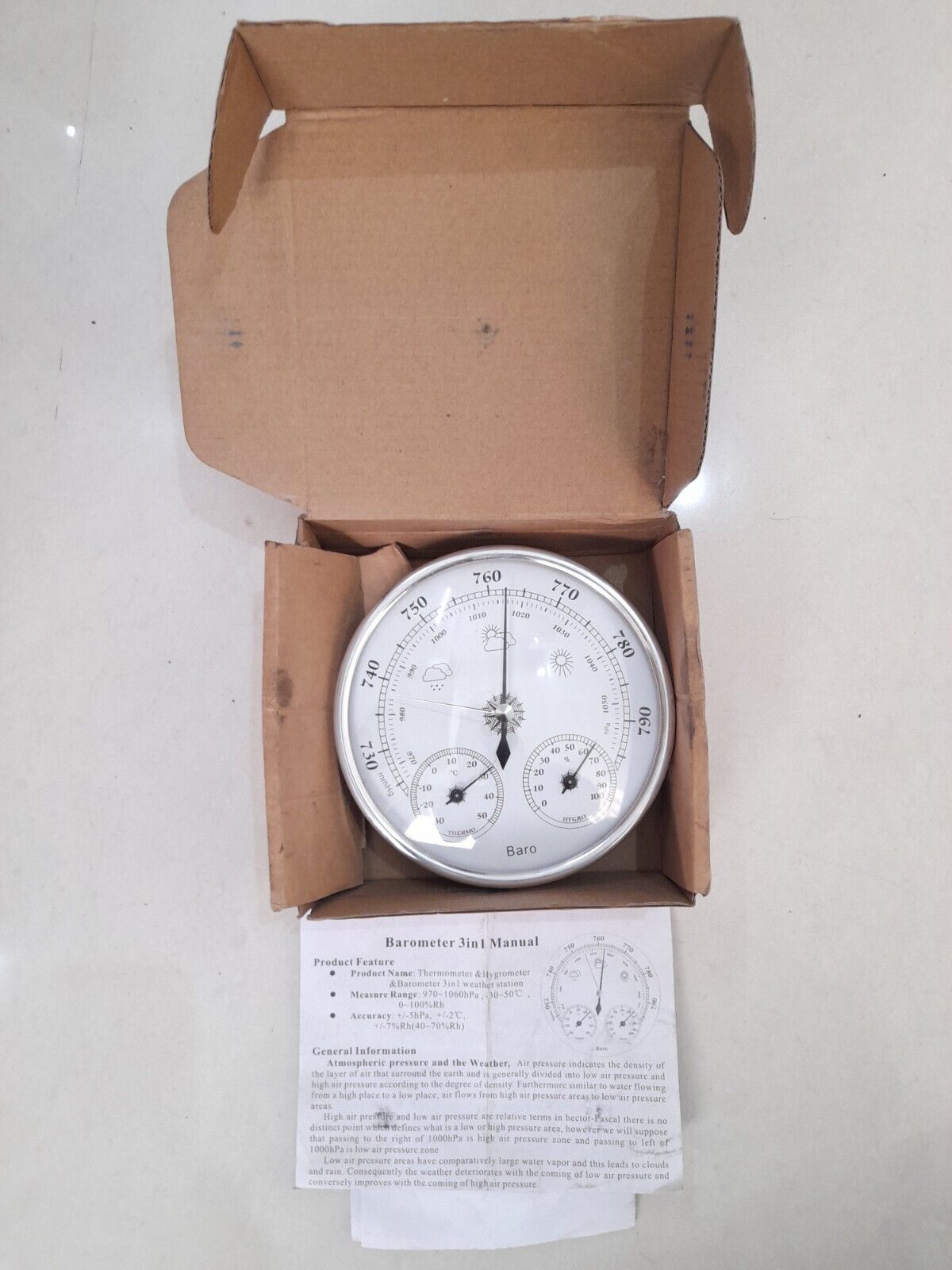 3 IN 1 BAROMETER,THERMOMETER AND HYGROMETER FREE DELIVERY