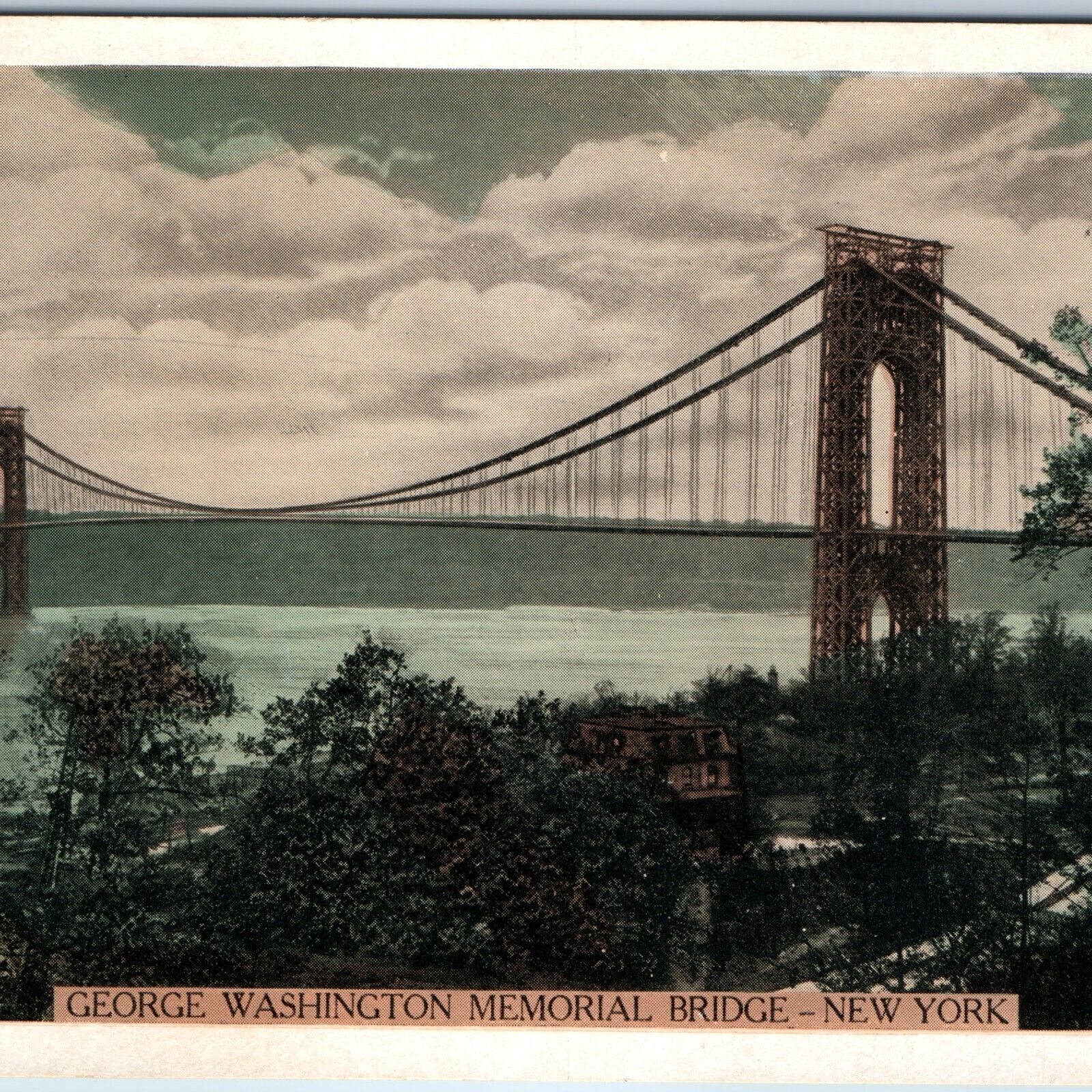 c1930s New York City, N.Y. George Washington Memorial Bridge Lumitone Photo A216