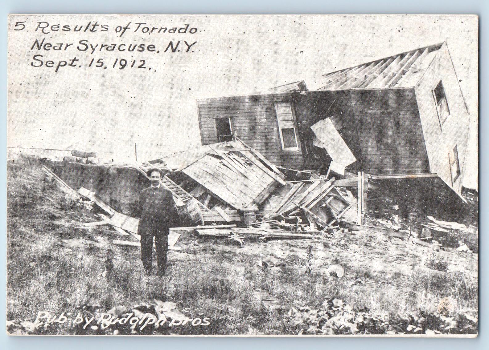Syracuse New York NY Postcard 5 Results Of Tornado Sept. 15, 1912 Scene 1912