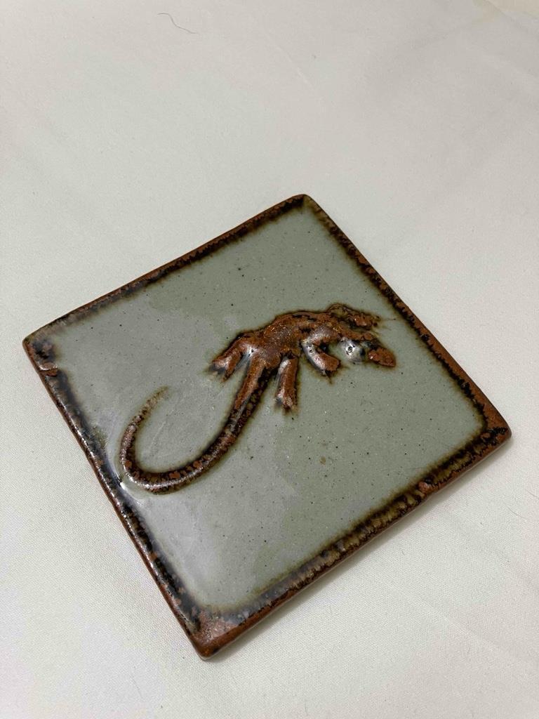 Tonala Pottery Ceramic 4x4 Tile Jorge Wilmot Style Mexican Gecko Lizard 3 Avail