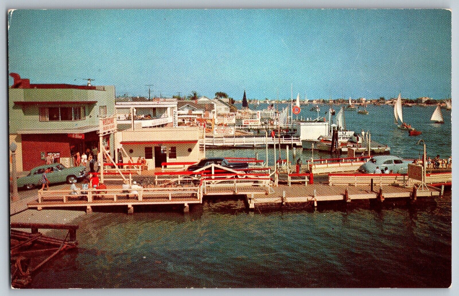 Balboa Island, California - Ferry Landing on South Bay Front - Vintage Postcard