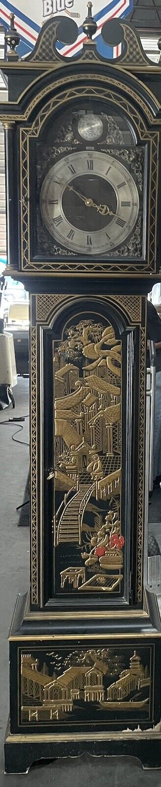 Colonial of Zeeland Chinoserie Paint Decorated Grandfather Clock