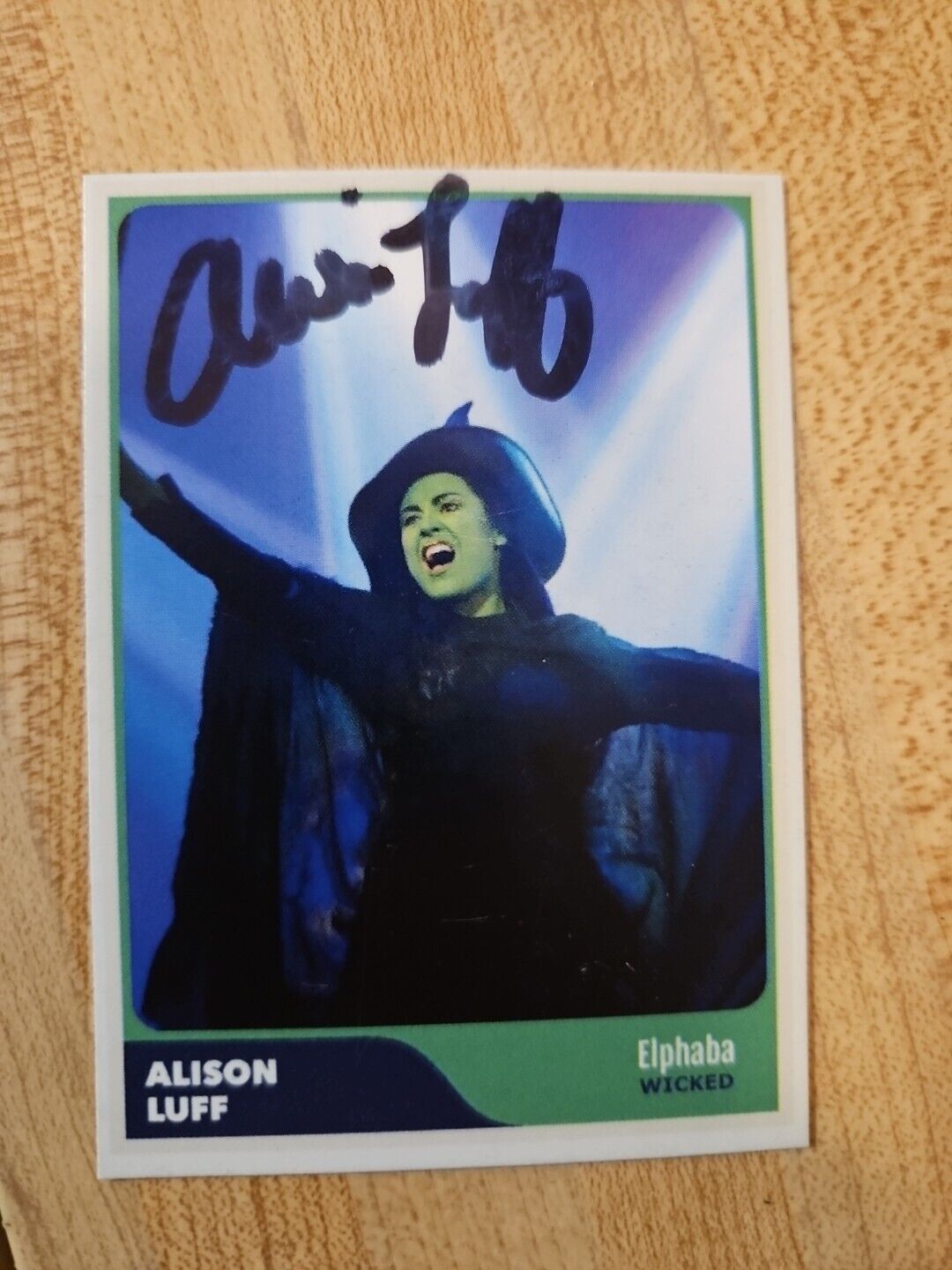 Alison Luff Custom Signed Card - Played Elphaba In Wicked On Broadway