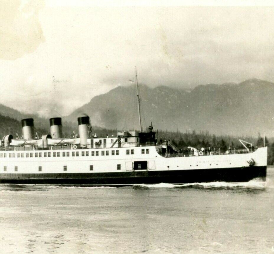 SS Princess Elaine Ship RPPC Real Photo Postcard 1946 Canada