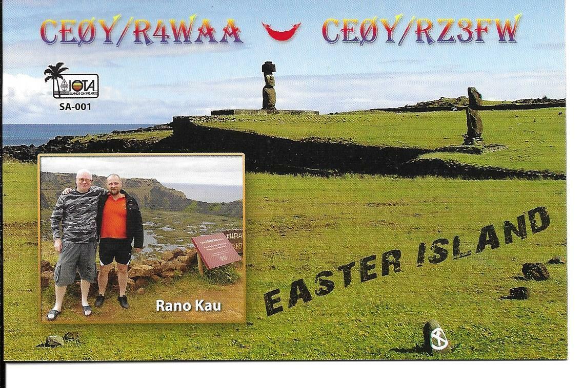 QSL  2015  Easter Island    radio card   