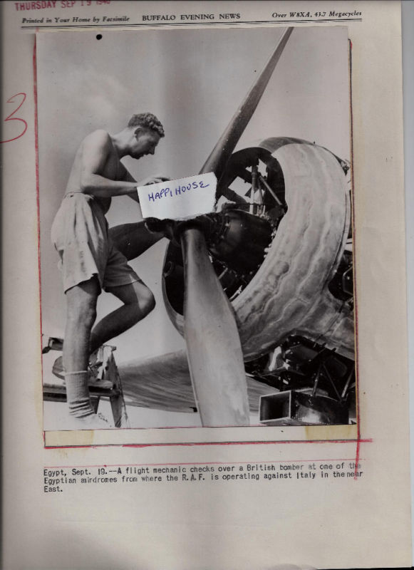 British v. Italy Bomber RAF Mechanic Egypt 1940 Photo