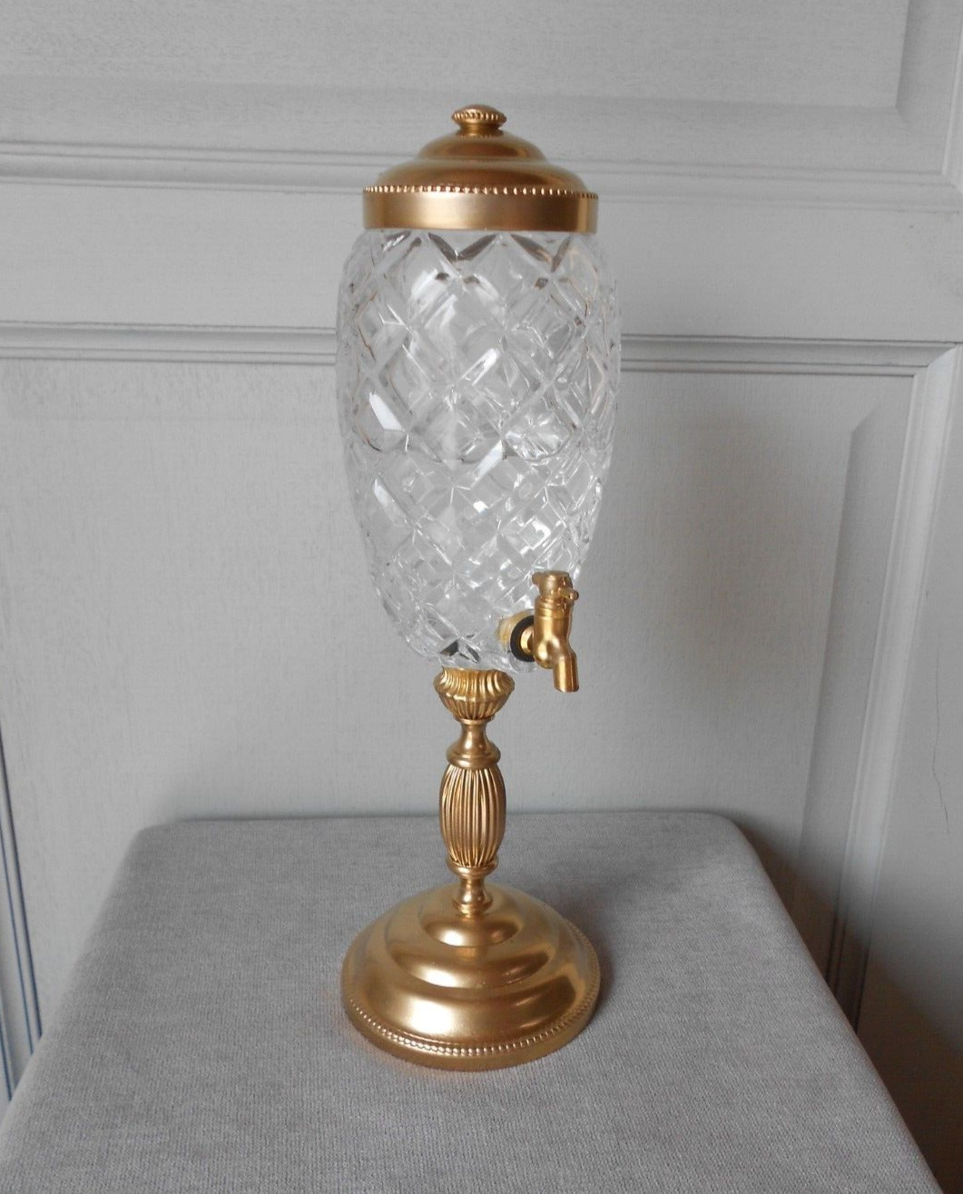 Vintage french cutted glass & brass  ABSINTHE FOUNTAIN